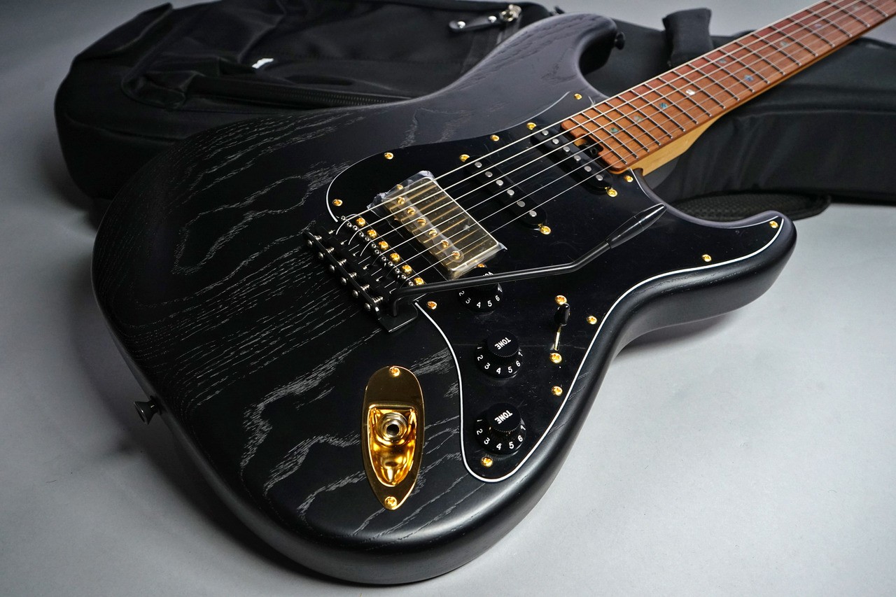 HISTORY HST Ash/Black Open Pore Electric Guitar, 25.5″ Scale Used