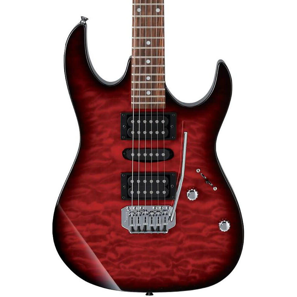 Ibanez GRX70QA Gio Electric Guitar, Jatoba Fingerboard, Transparent Red Burst