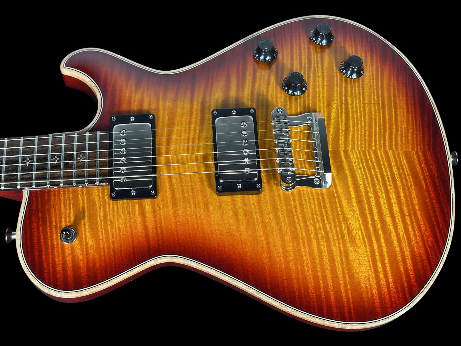 2025 KNAGGS KENAI TIER 1 FLAME TOP w ZIRCOTE FRETBOARD ~ DARK CHERRY BURST