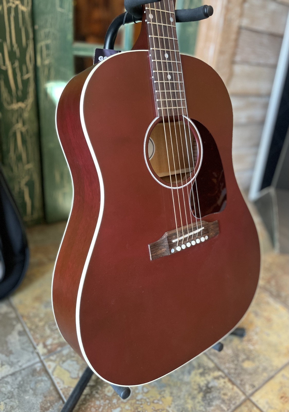 Gibson J-45 Special Acoustic Electric Guitar in Satin Wine Red w/ Gibson Case