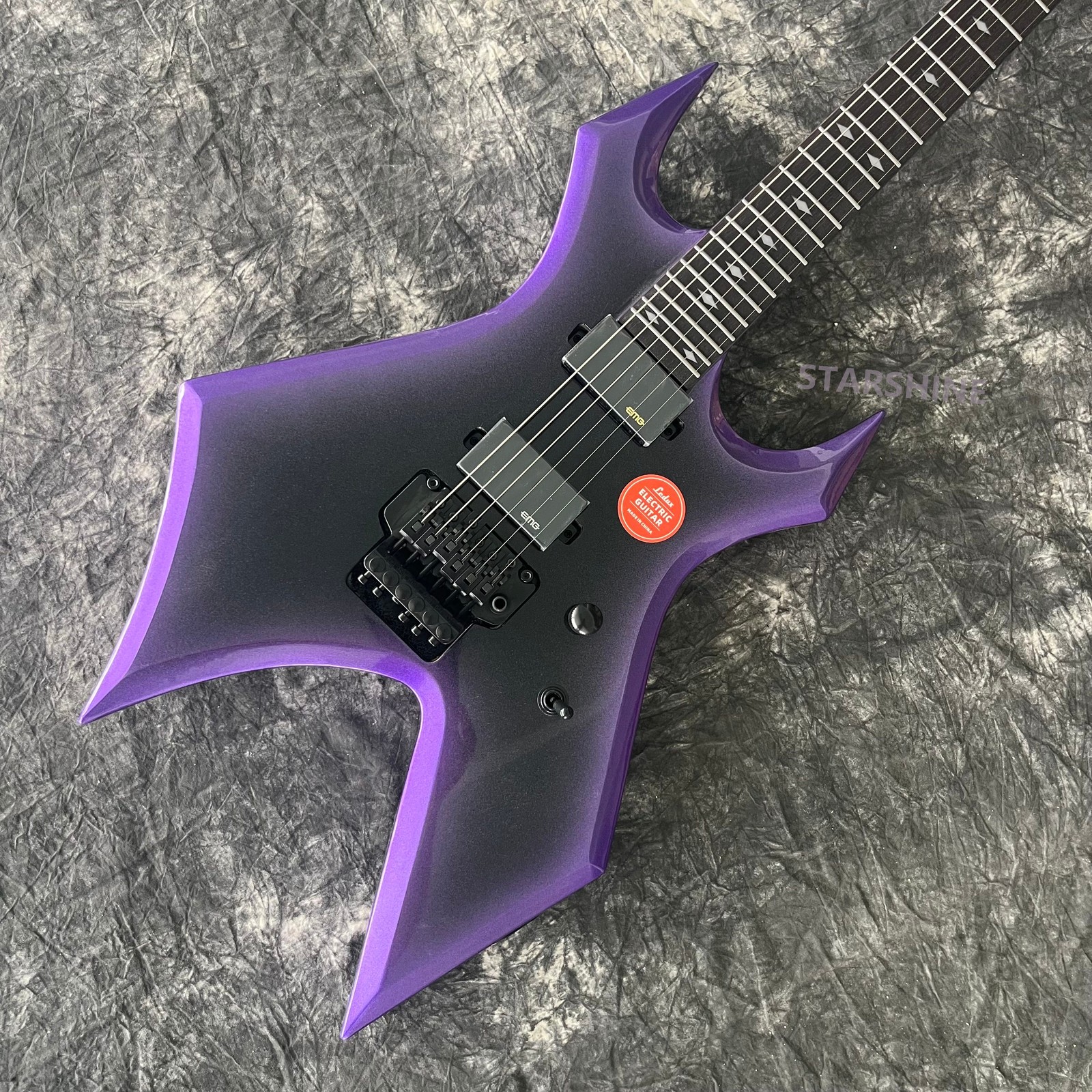 Unbranded Purple Warlock Electric Guitar soild body active Pickups FR Bridge