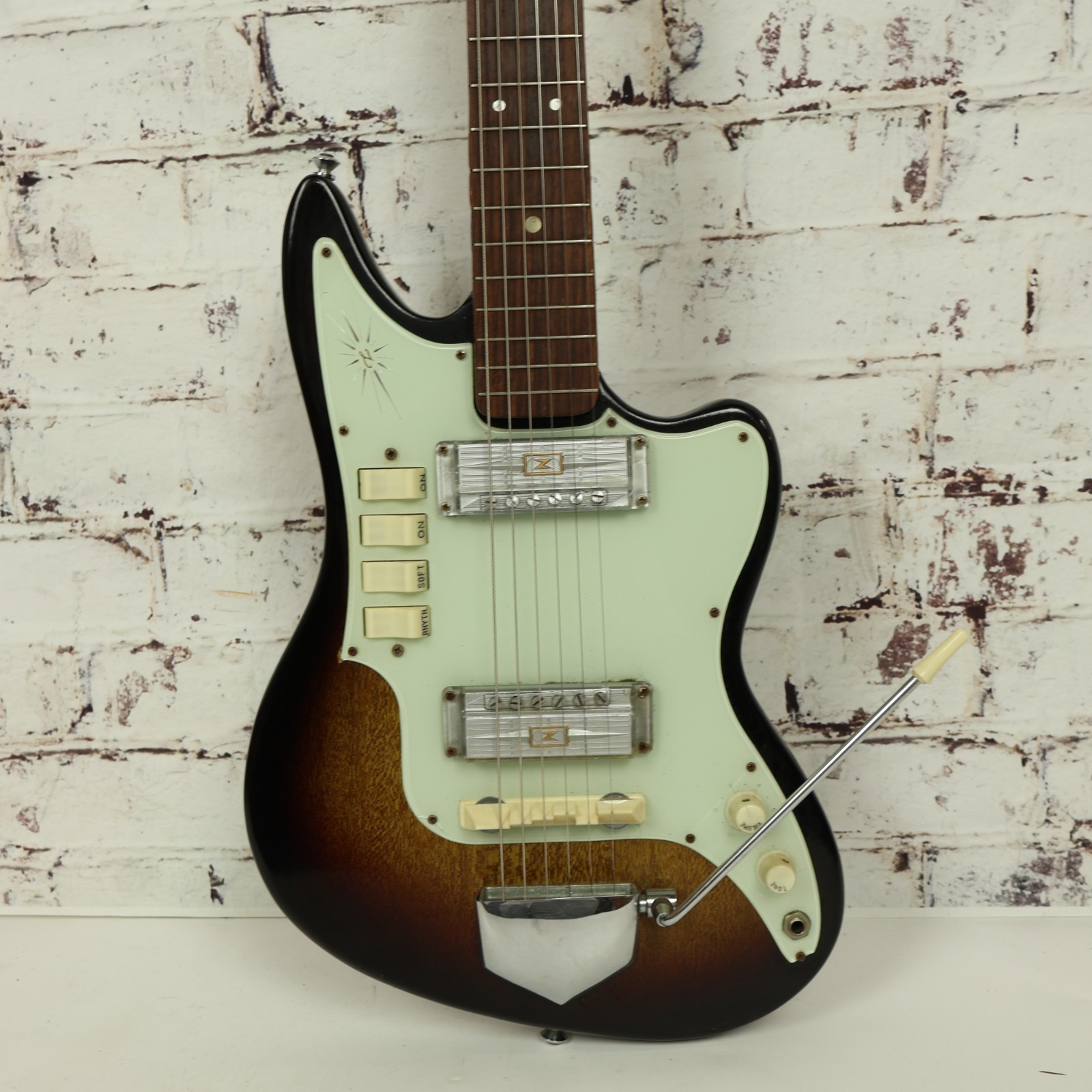 Vintage 1960s Zen-On (Zenon) Offset Sunburst Electric Guitar (MIJ)