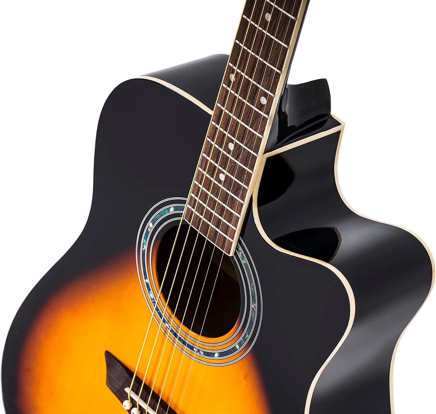 Vintage Series 6 String Acoustic-Electric Guitar Right Tobacco Sunburst