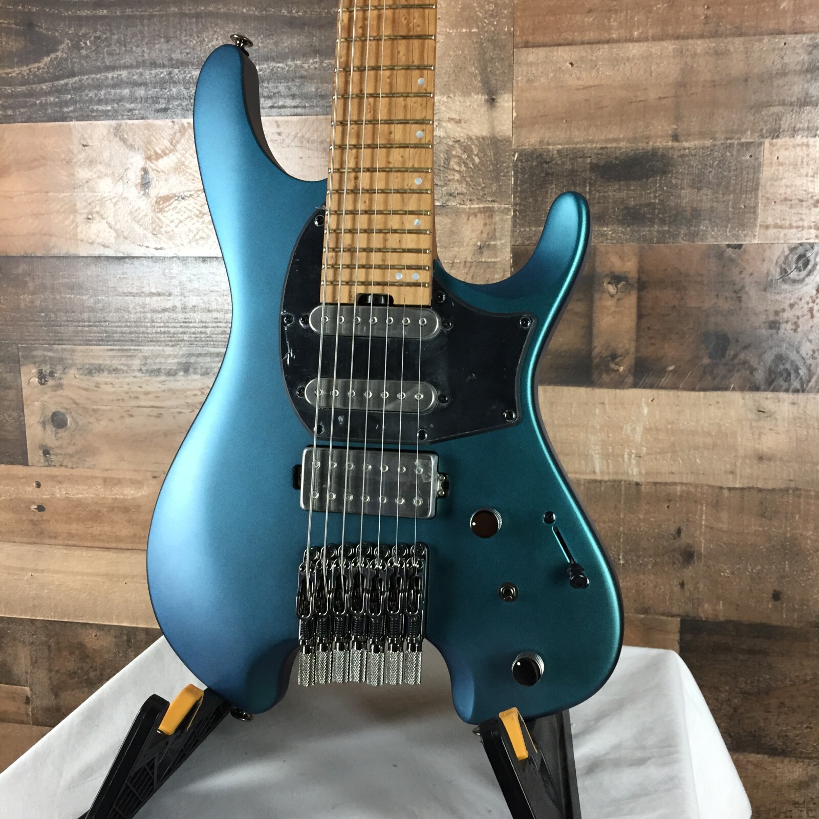 Ibanez Q547 7-String Electric Guitar, Blue Chameleon Metallic Matte, Gig Bag 083
