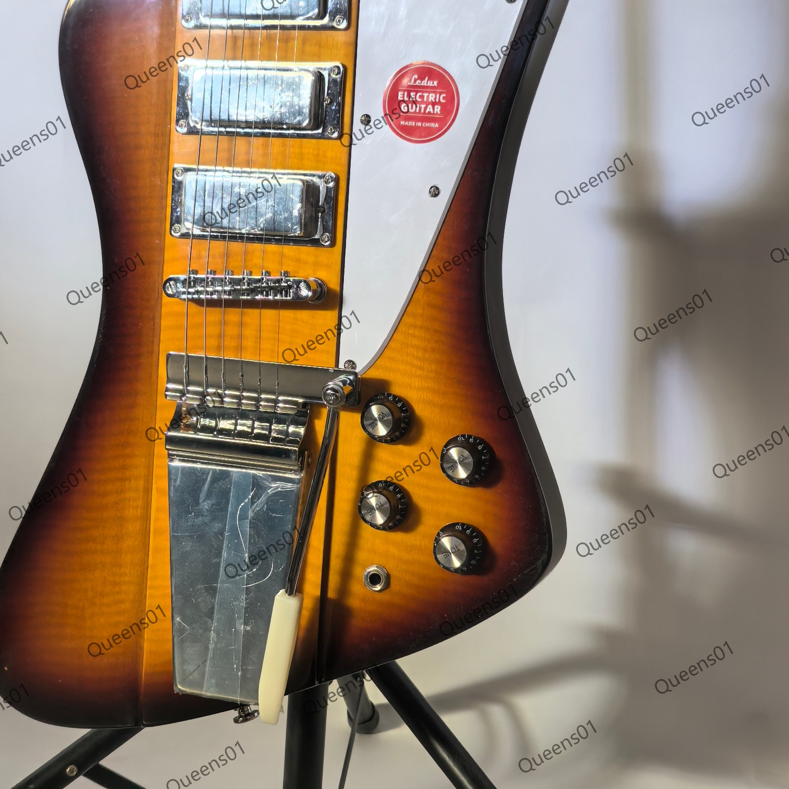 Offset Solid Electric Guitar Stainless Steel Rounded Frets Tremolo Sunburst