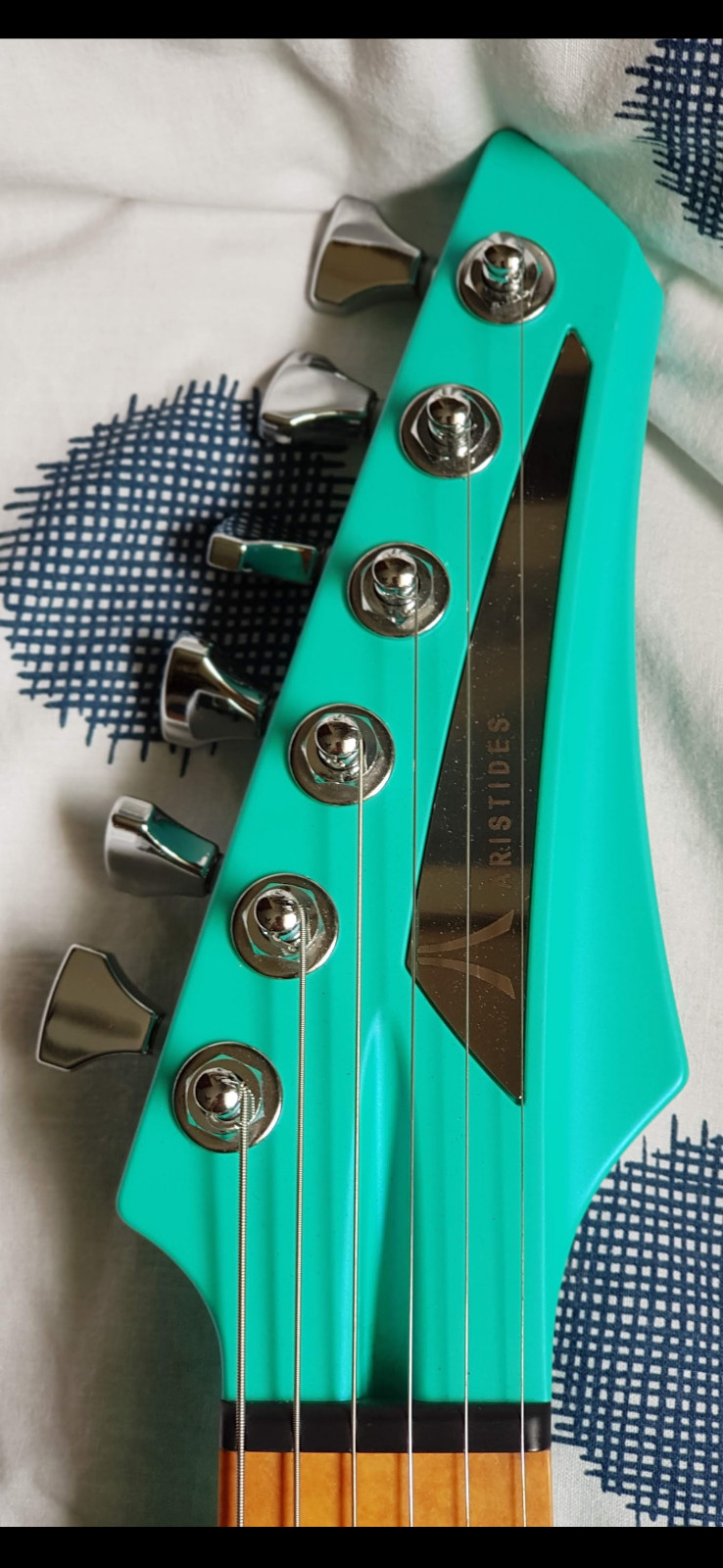Aristides 060 Electric Guitar in Aqua Green Matte Pearl