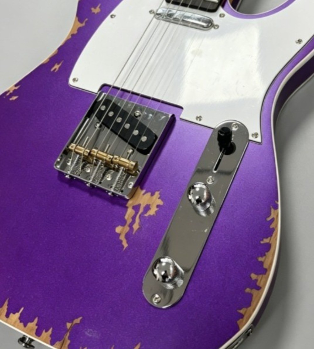 US Warehouse Vintage Purple TL Electric Guitar Distressed Worn Finish Maple Neck