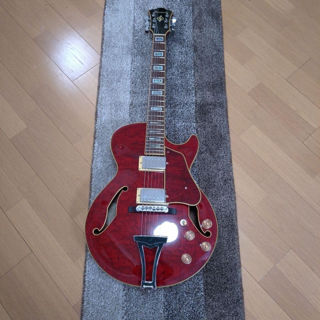Ibanez AG85 TRD Full Hollow Body Electric Guitar Transparent Red Exotic Wood