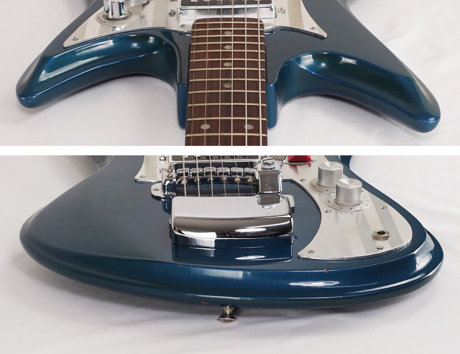 Vintage 60’s Silvertone 759-1437 Shark Fin (Teisco WG4L / K-4L) Blue w/ Case