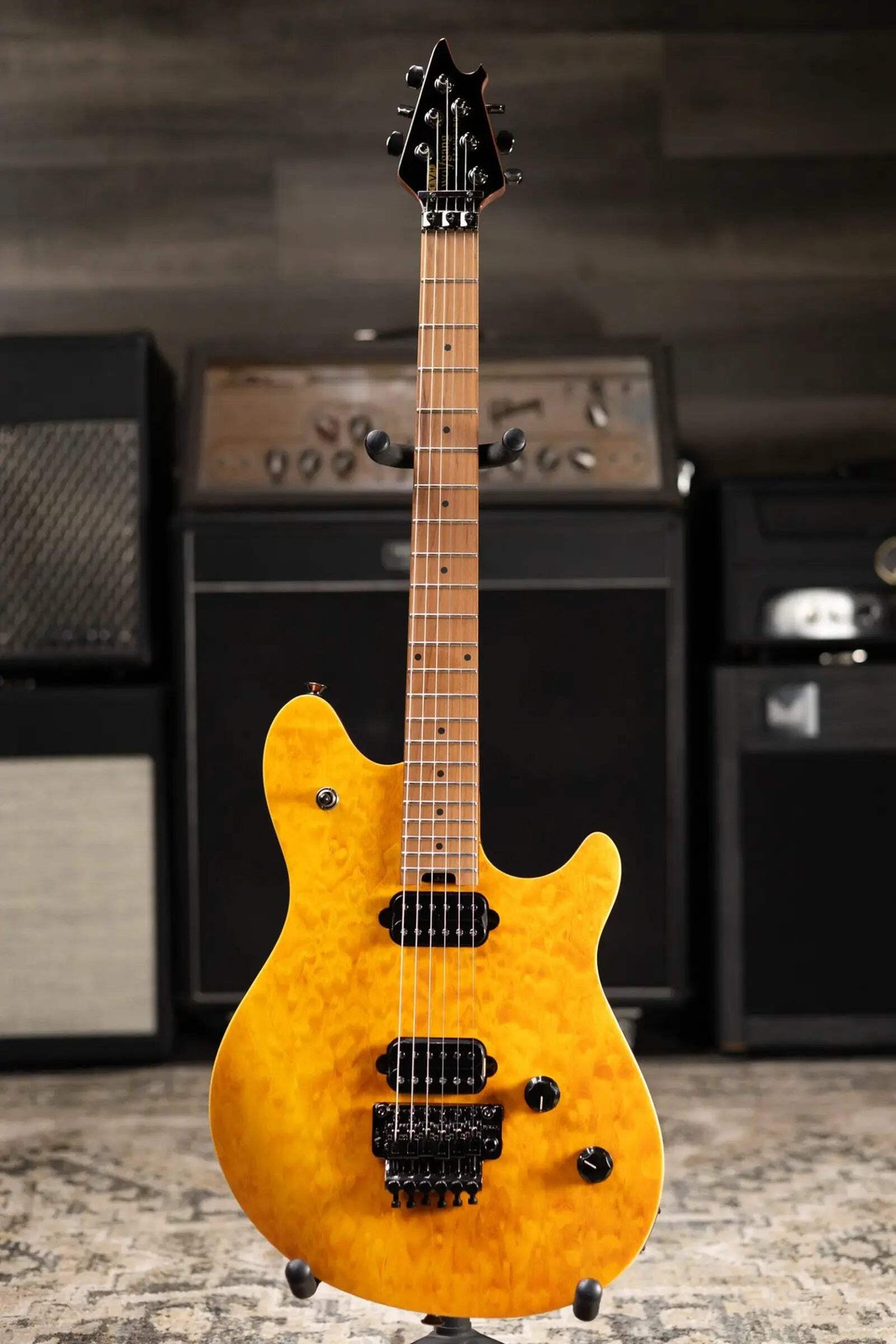 EVH Wolfgang WG Standard QM Electric Guitar – Transparent Amber
