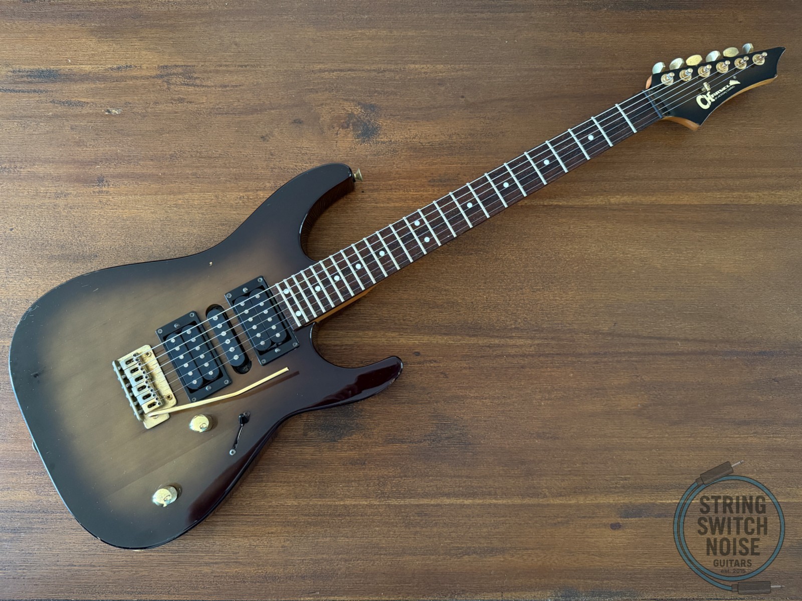 Charvel Stratocaster, by Jackson, HSH, Black/Green Burst, MIJ, 1991
