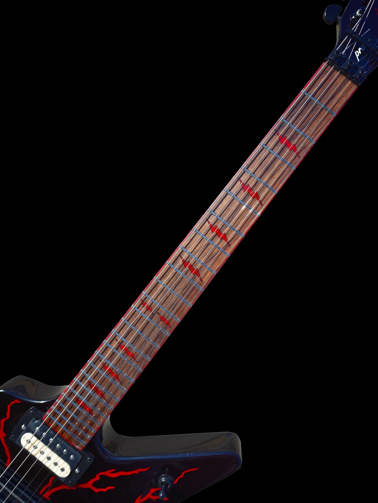 Firefly FFVX Electric Guitar Black Red Lightning Mahogany Alnico Rosewood Frets