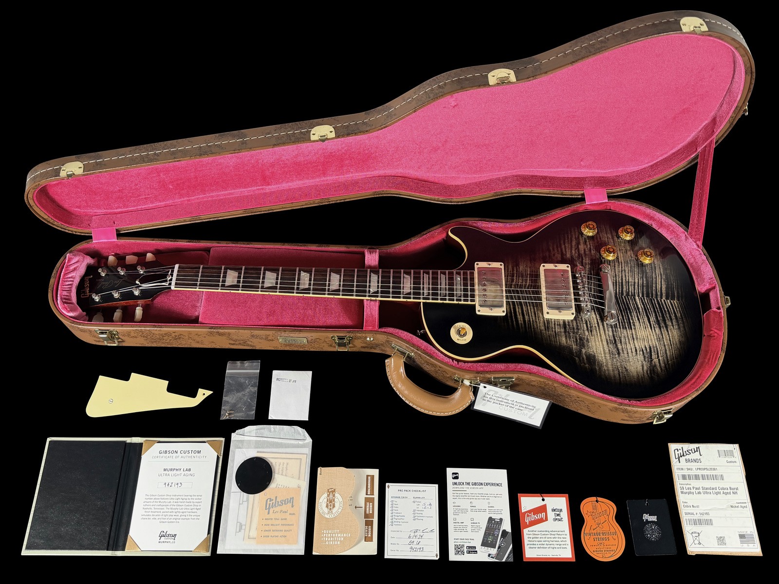 2024 GIBSON LES PAUL ’59 CUSTOM SHOP MURPHY LAB ULTRA LIGHT AGED ~ COBRA BURST