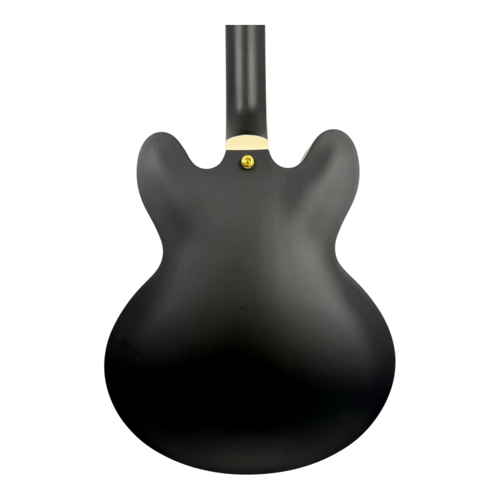 Haze SEG1975BK Nightshade Semi-Hollow Electric Guitar Black Gold w/ Vibrato Bar