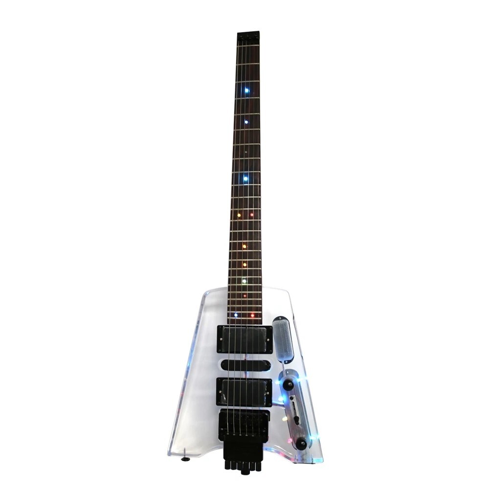 Headless 6-string Acrylic Electric Guitar Maple Neck Rosewood Fingerboard