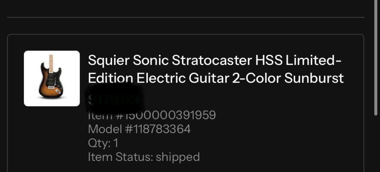 Squier Sonic Stratocaster HSS Limited-Edition Electric Guitar 2-Color Sunburst