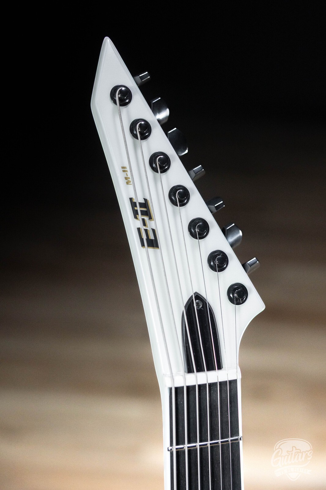 ESP E-II M-II 7B Baritone 7-String Evertune Guitar w/ Case – Pearl White