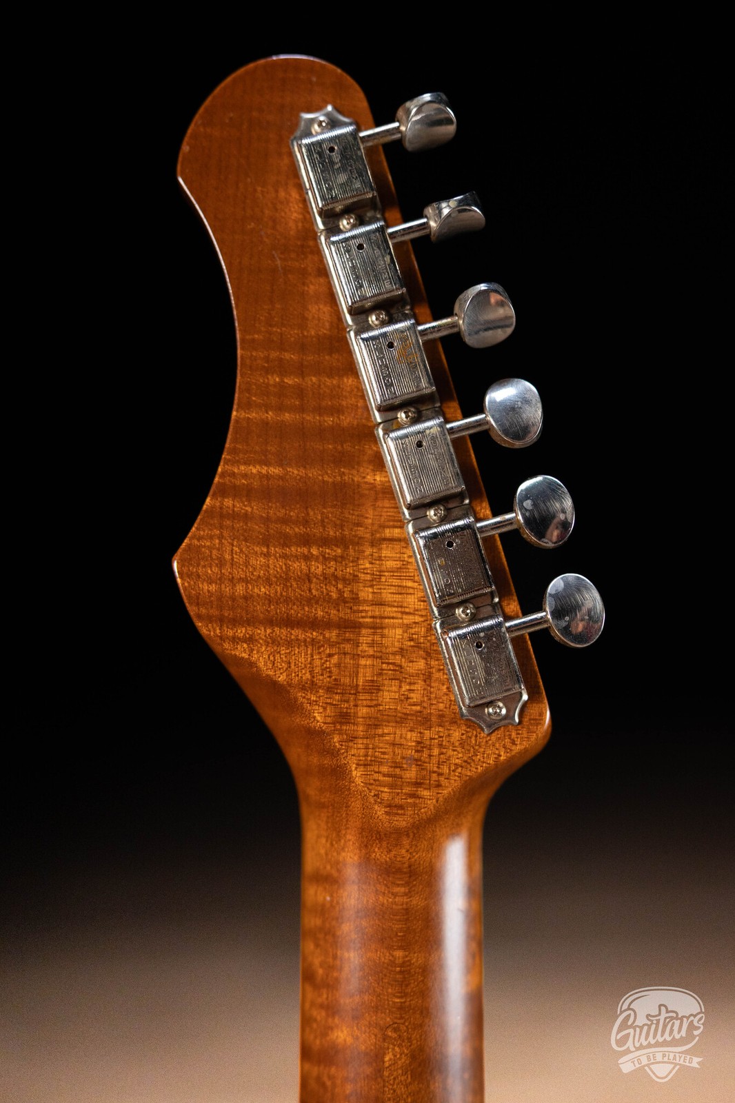 Shabat Lion Special Mahogany Body w/ P-90s & Flame Maple Neck–Gold/Black Sparkle