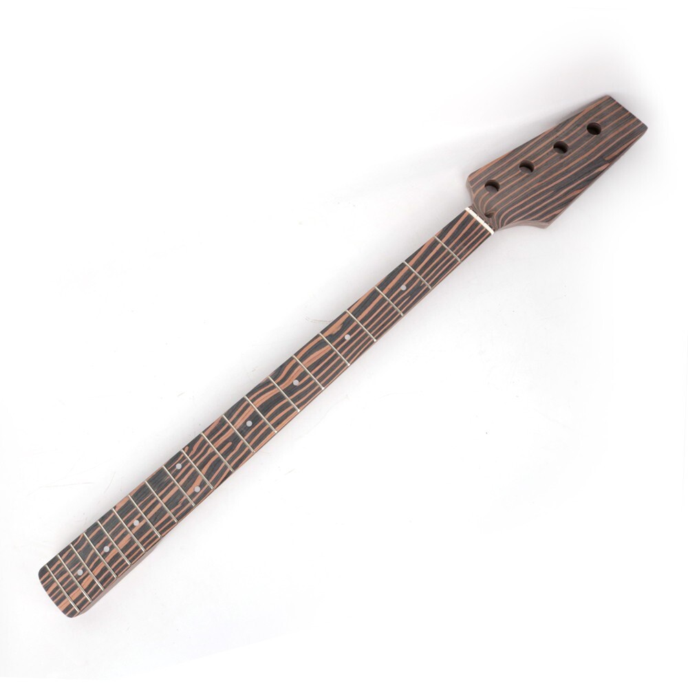 DIY 4 Four String Electric P Bass Guitar Kit Zebrawood Body Neck Fingerboard