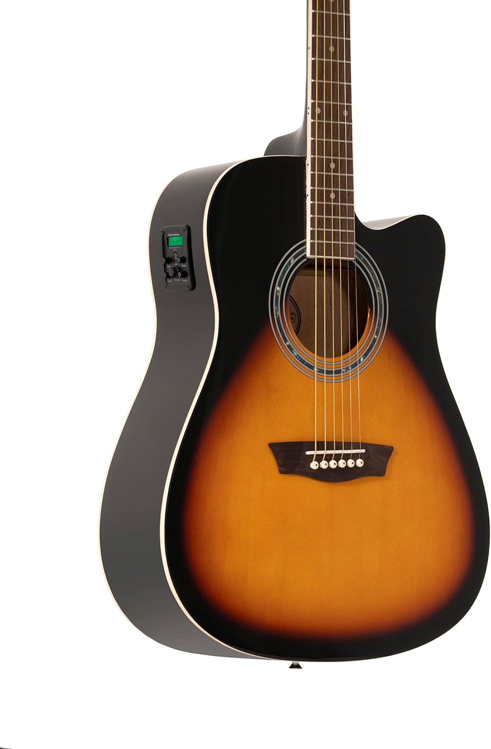 Vintage Series 6 String Acoustic-Electric Guitar Right Tobacco Sunburst
