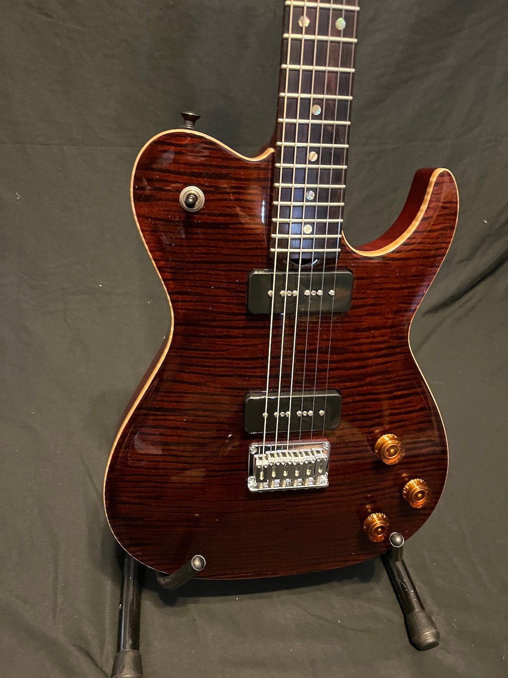 2008 Don Grosh Carve Top T Semi Hollow Guitar 5A Flame Top Braz Board W/OHSC