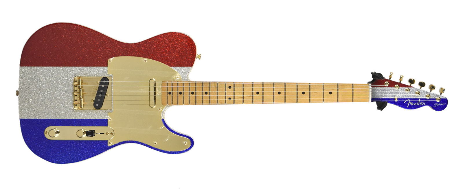 Fender Buck Owens Telecaster in Red, Silver and Blue Sparkle