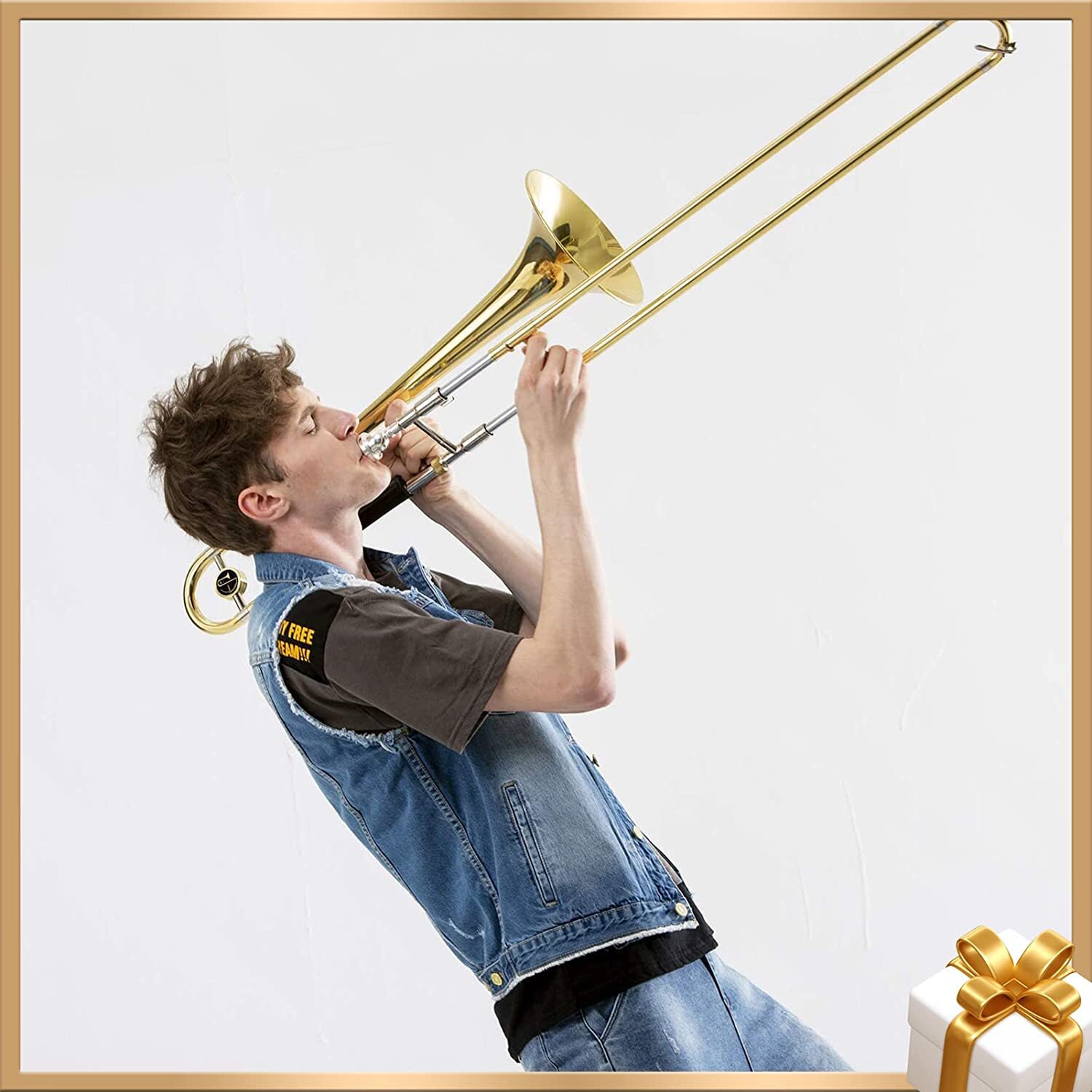 New Eastar ETB-330 Bb Tenor Trombone for Beginner Student Kids Gold w/ Case.