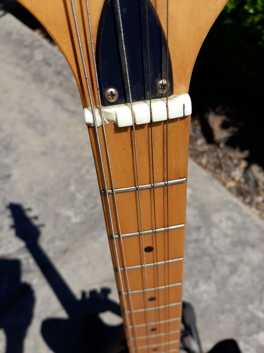Rare Alvarez Electric Guitar With Soft Case Has Had Some Repairs Broken Nut