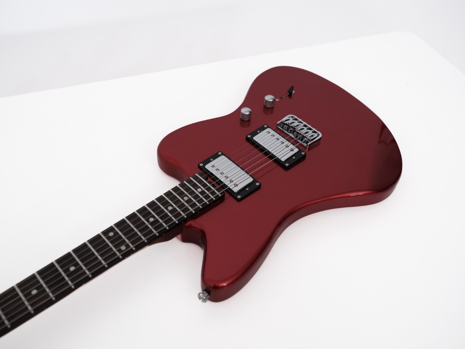 KGD Red Silver Powder Electric Guitar Stainless Steel Frets Bone Nut Free Shippi