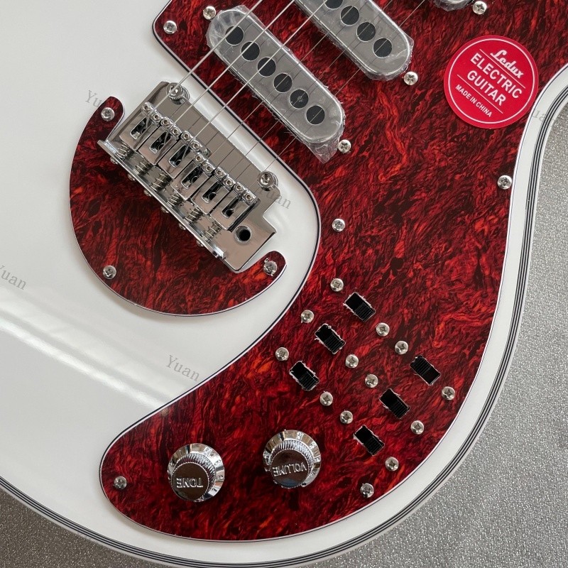 Electric Guitar SSS Pickups 24 Frets Red Tortoise Pickguard Multi-Ply Binding