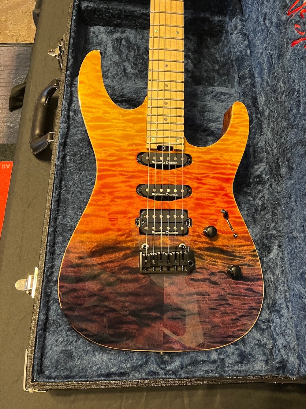 2020 ESP USA M-III 2PT Guitar Tropical Fade Quilt Top W/OHSC-Excellent!