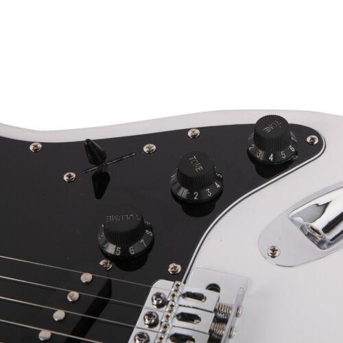 Glarry White Electric Guitar +Amp+ Bag/Case+ Strap+ Connecting Wire+Spanner Tool