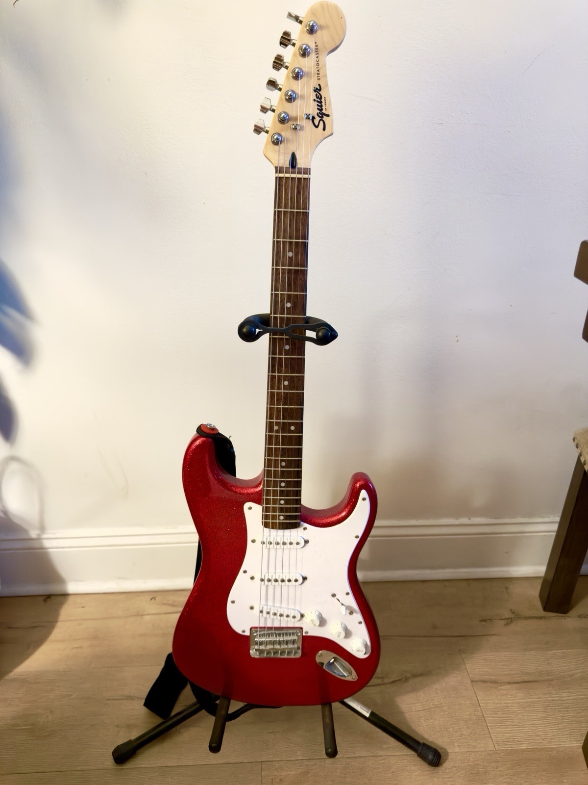 Used Squier Bullet Stratocaster red sparkle Solid Body Electric Guitar