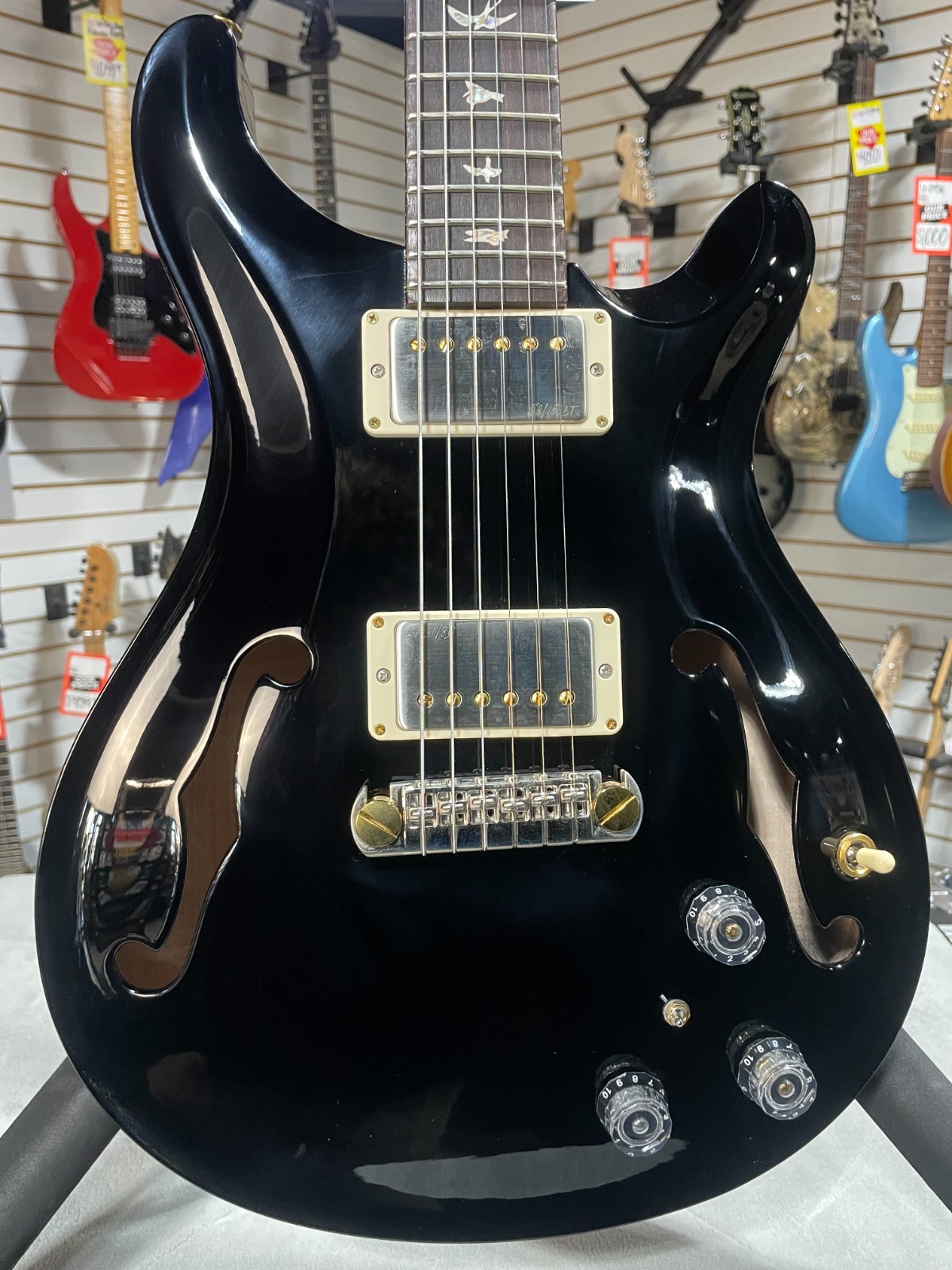 PRS Hollowbody II Piezo Electric Guitar – Custom Color Piano Black w/OHSC & PLEK