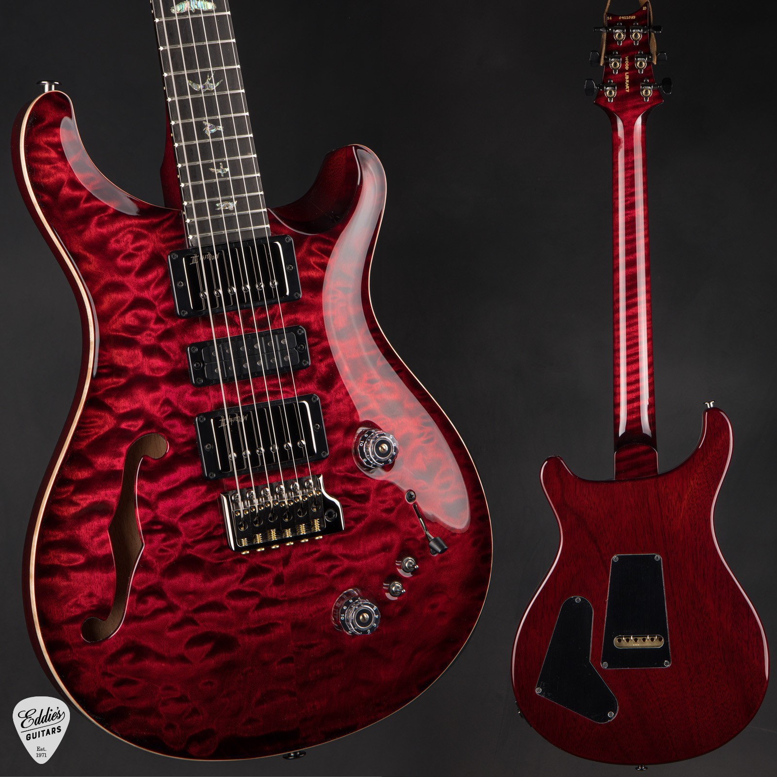 PRS Eddie’s Guitars Wood Library Special Semi Hollow Quilt/Stained Maple Neck –