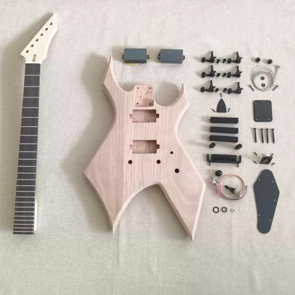 DIY Warlock Prophecy Electric Guitar Unfinished Kit Rosewood FB Mahogany Body