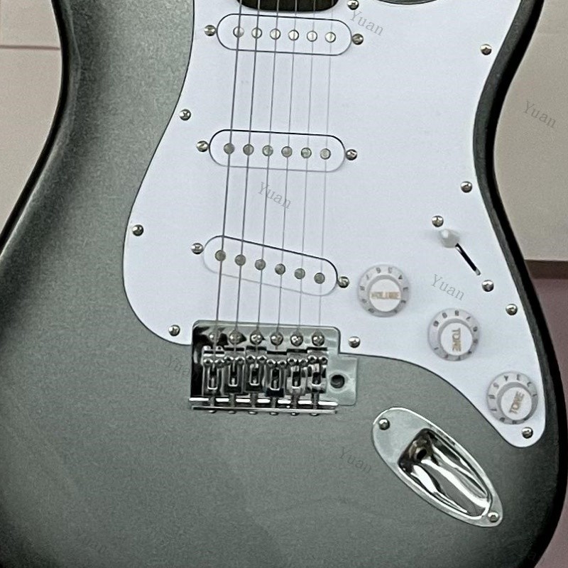 Solid Paulownia Body Electric Guitar SSS Pickups Tremolo Bridge White Pickguard