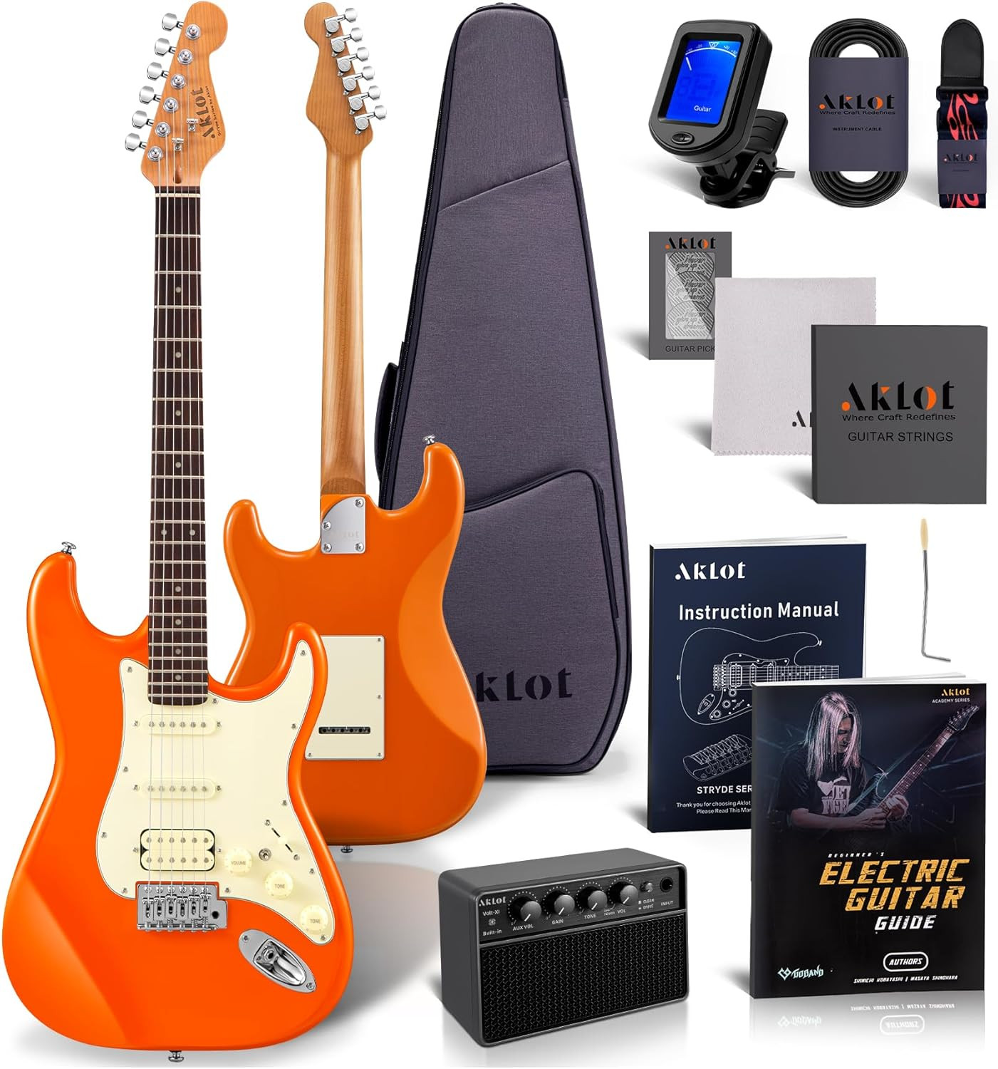 Stryde Electric Guitar with Coil-Split: Roasted Maple Neck, Flame Maple Graphic