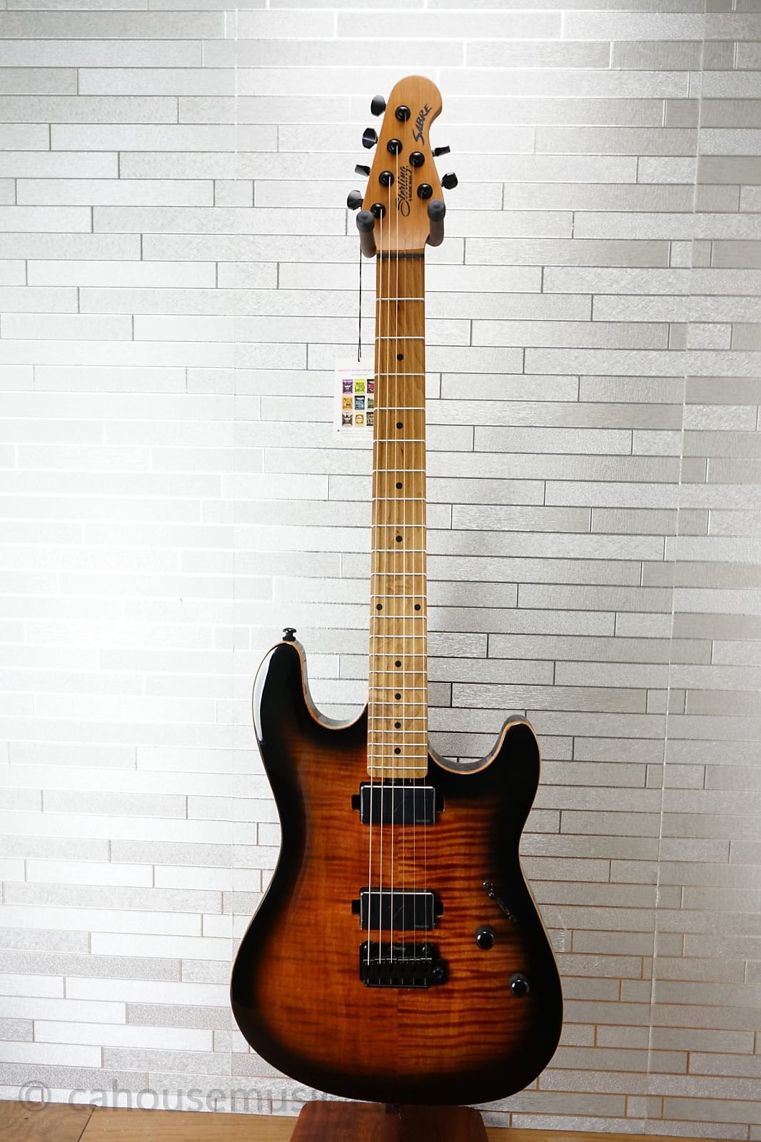 Sterling Sabre with Roasted Maple Fretboard – Cobra Burst