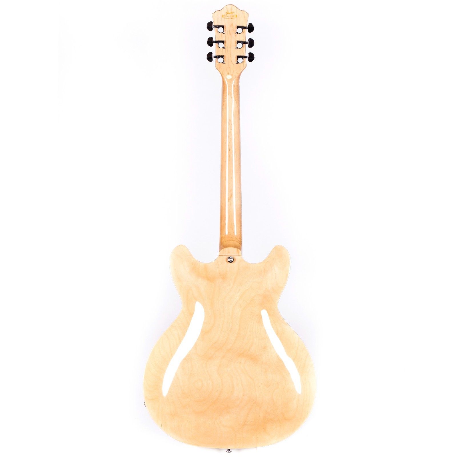 Electric Guitar Natural Semi-Hollow Body Guitar Stainless Steel Frets (Grote)