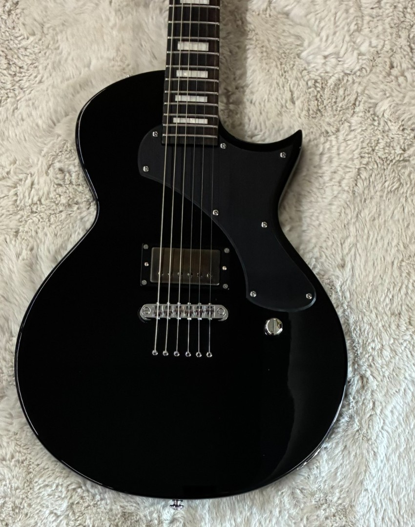ESP LTD Deluxe Flat Top 6-String Electric Guitar, Black LEC01FTBLK