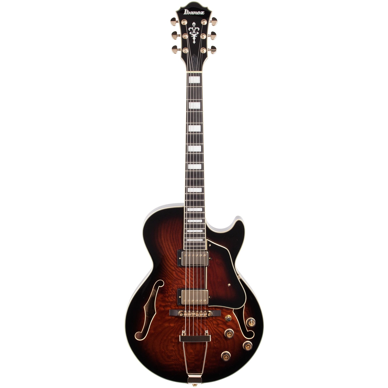 Ibanez AG95QA Artcore Expressionist HB E/G, Ebony FB, Dark Brown Sunburst