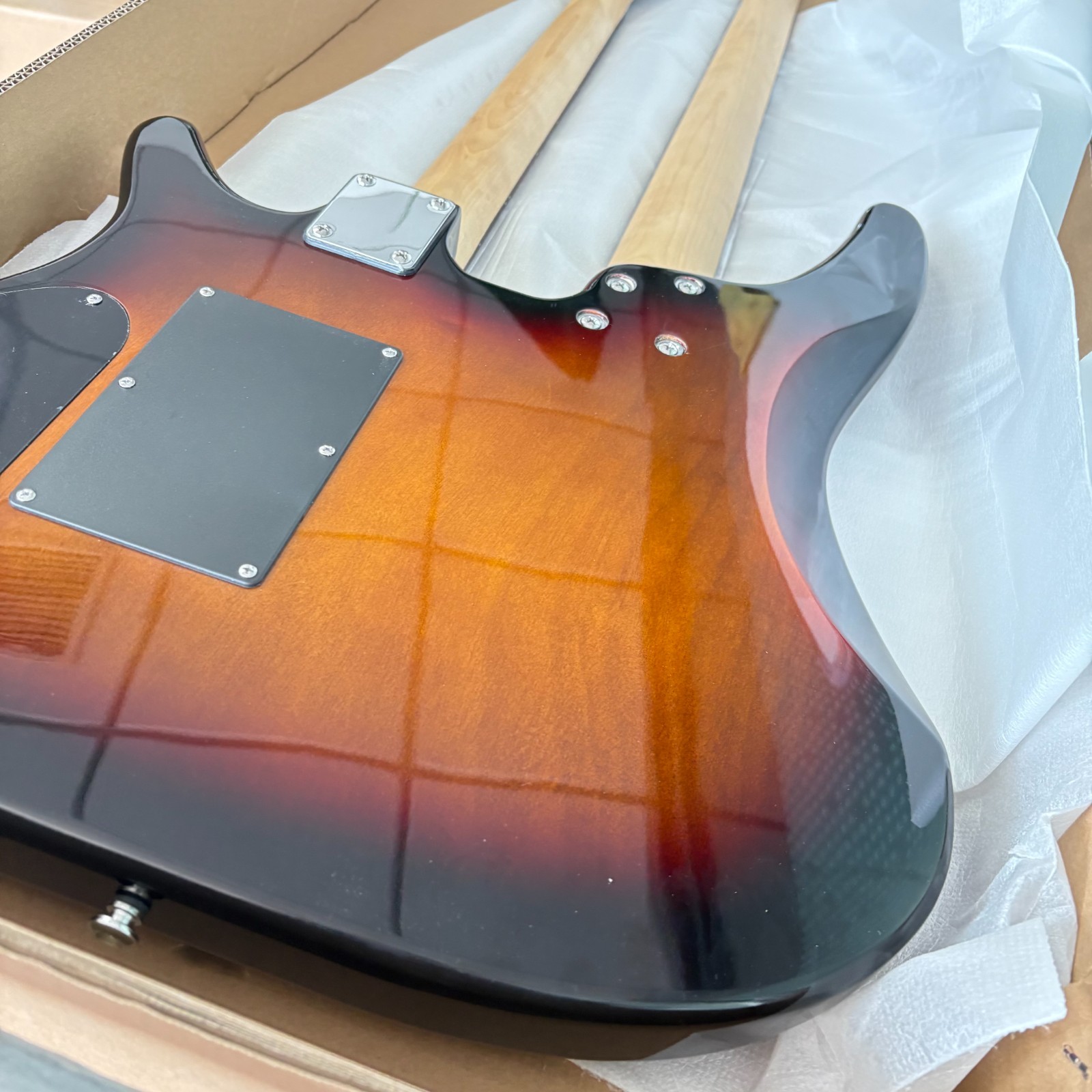 6+4strings Double Neck Electric Bass Guitar Maple Neck Sliver Hardware