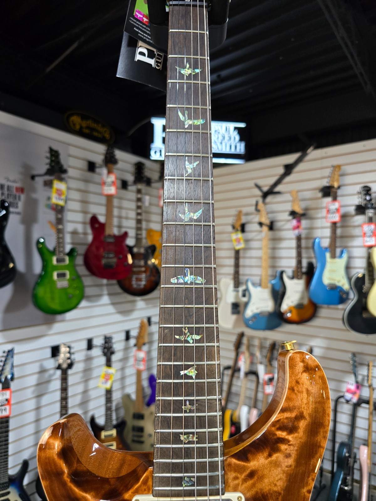 PRS Wood library, 10-Top, Custom 24 Left Handed- Copperhead w/OHSC & PLEK*D #597