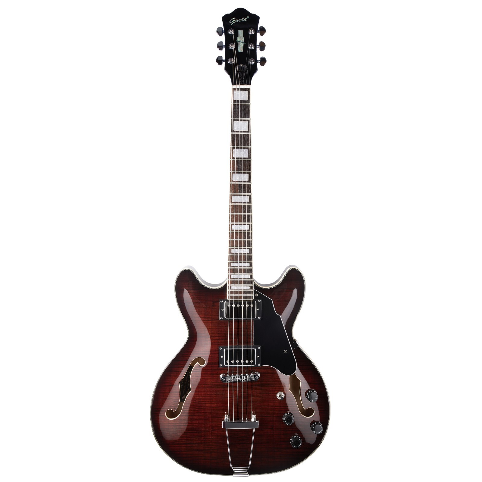 GROTE 335 style Semi-Hollow Body Jazz Electric Guitar GRWB-HWBR