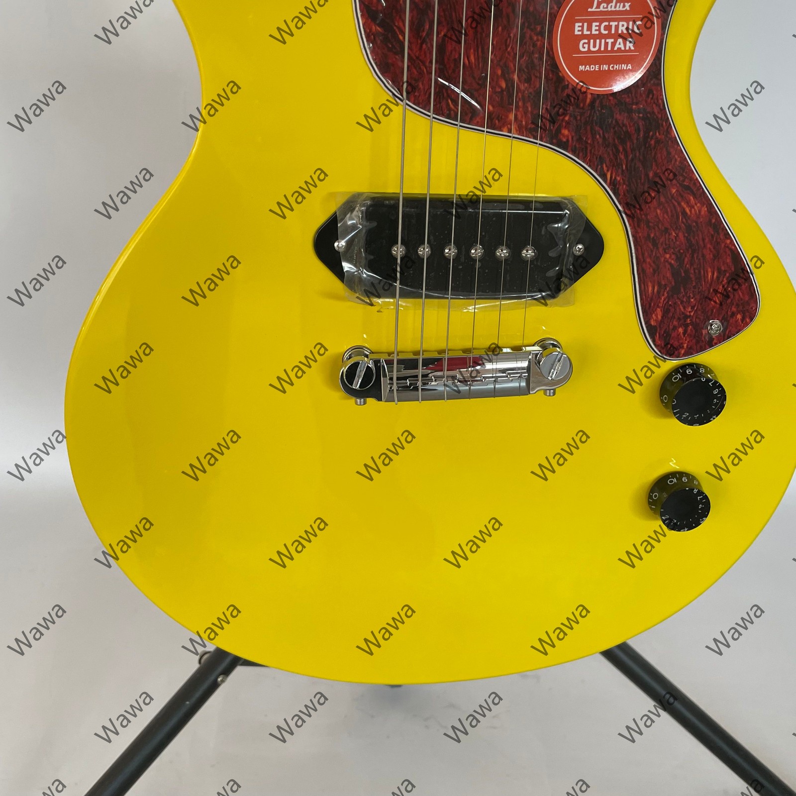 Bright Yellow Double Cut Electric Guitar Single P90 Pickup Rosewood Fretboard