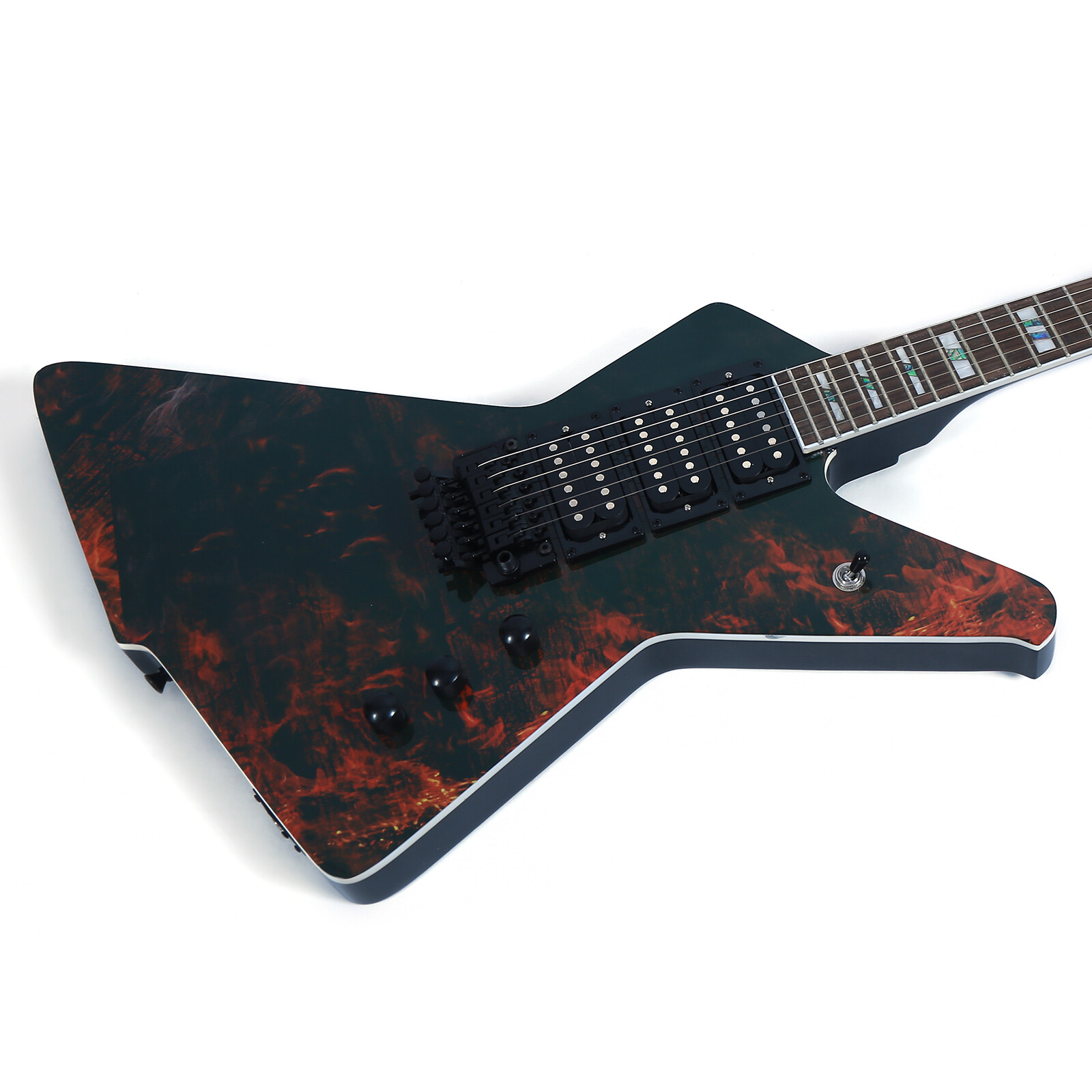Polaris4Music 6 Strings Solid Electric Guitar Black Hardware Red Burst Finish