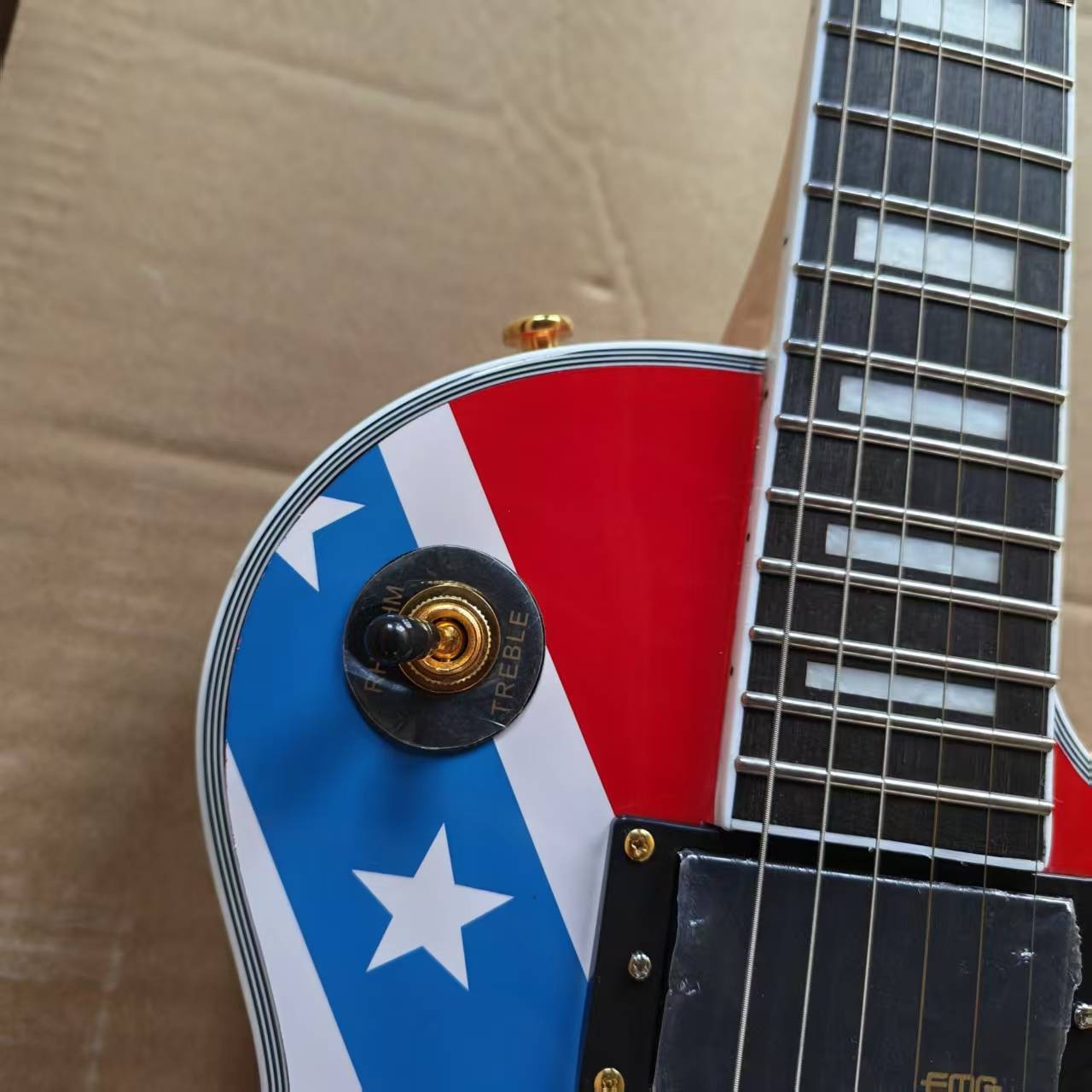 Custom Zakk Wylde 4#-Flag Electric Guitar Mahogany Body Gold Hardware 6Strings
