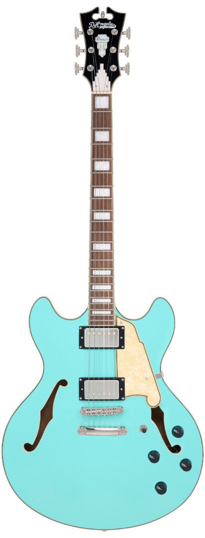 D’Angelico Guitars DAPDCSGRNS Premier DC Electric Guitar, Surf Green w/ Gig Bag