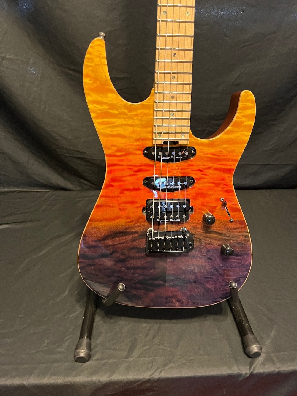 2020 ESP USA M-III 2PT Guitar Tropical Fade Quilt Top W/OHSC-Excellent!